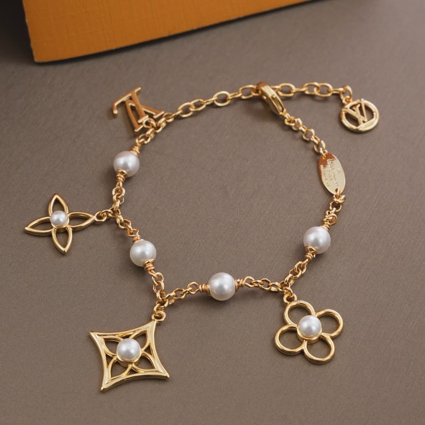 Louis Vuitton Gold-tone Pearl Bracelet